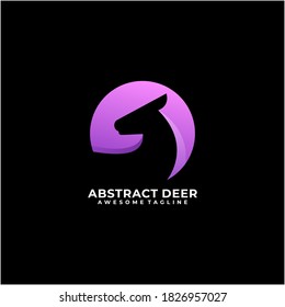 Deer abstract circle logo design template