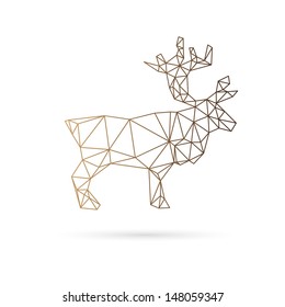 Deer abstract isolated on a white background, vector illustration