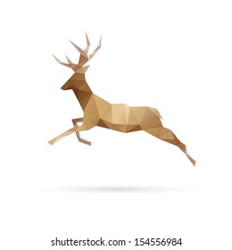 Deer Abstract Isolated On A White Backgrounds, Vector Illustration