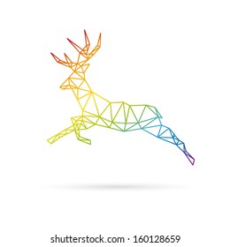 Deer abstract isolated on a white backgrounds, vector illustration