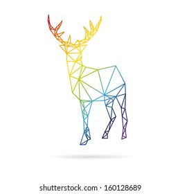 Deer abstract isolated on a white backgrounds, vector illustration
