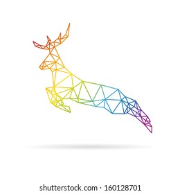 Deer abstract isolated on a white backgrounds, vector illustration