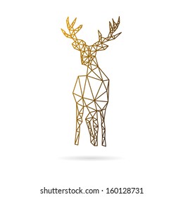 Deer abstract isolated on a white backgrounds, vector illustration