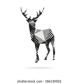 Deer abstract isolated on a white background, vector illustration