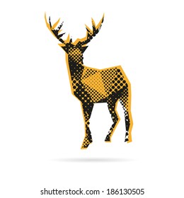 Deer abstract isolated on a white background, vector illustration