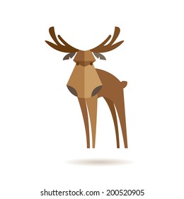 Deer abstract isolated on a white backgrounds, vector illustration