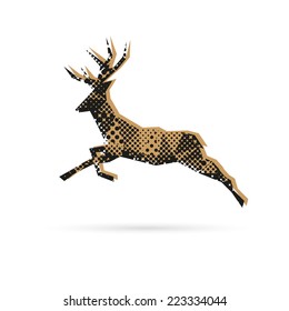 Deer abstract isolated on a white backgrounds, vector illustration