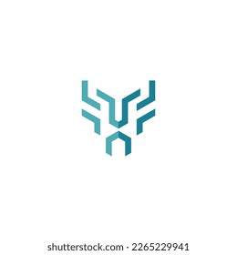 deer abstract line logo design. deer head logo