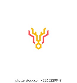 diseño de logotipo de línea abstracta de ciervo. logotipo de cabeza de ciervo