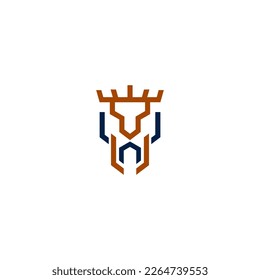 deer abstract logo design. deer head logo