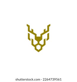 diseño de logotipo abstracto de ciervos. logotipo de cabeza de ciervo