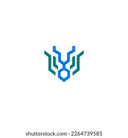 diseño de logotipo abstracto de ciervos. logotipo de cabeza de ciervo