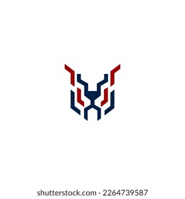 deer abstract logo design. deer head logo