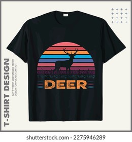 Deer Adventure t-shirt merchandise silhouette,sunset silhouette-deer T shirt design