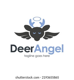 Deer Angle Logo Design Template