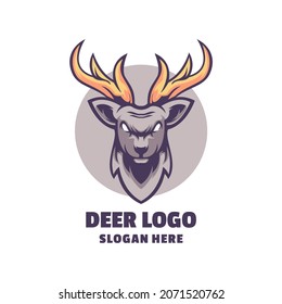 Deer Angry Cartoon Logo Vector