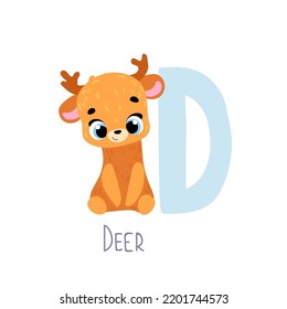 Deer Animal Abc Alphabet Cute Vector Stock Vector (royalty Free 