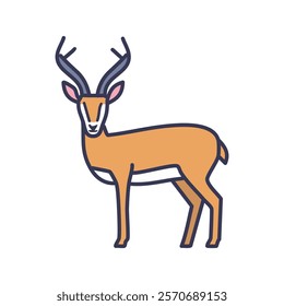 Deer animal cartoon icon vector illustration graphic design in doodle style