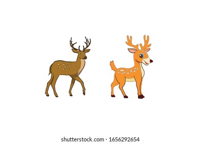 Deer Animal Cartoon Vector Illustration