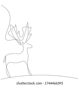 Fondo de navidad animal de ciervo, ilustración vectorial