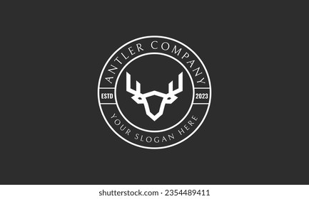 Deer animal circle badge logo vector design