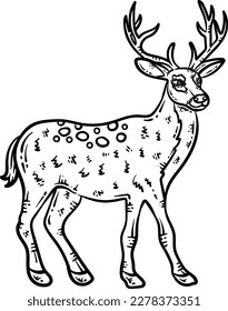 Deer Animal Coloring Page for Adult