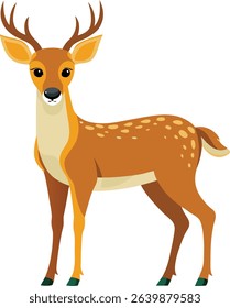 Deer animal in elegant forest themed illustration vector design