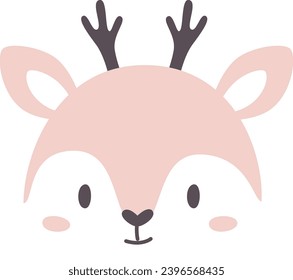 Deer Animal Face Vector Illustration