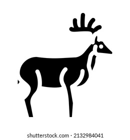 deer animal glyph icon vector. deer animal sign. isolated contour symbol black illustration