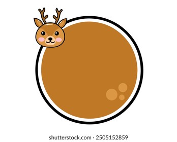 Deer Animal Head Circle Frame Background