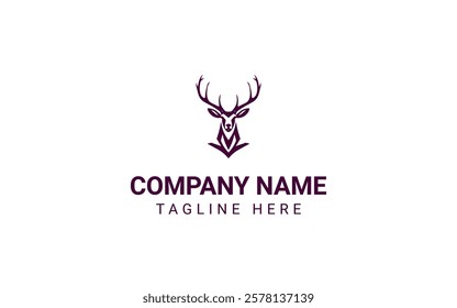 Deer Animal Head Logo Design Vector Illustration