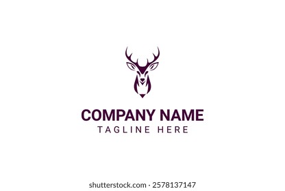 Deer Animal Head Logo Design Vector Illustration