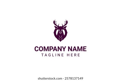 Deer Animal Head Logo Design Vector Illustration