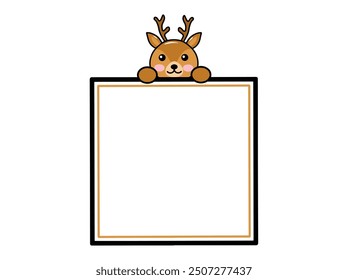 Deer Animal Head Square Frame Background