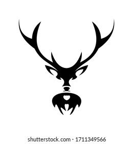 deer  animal  head  vector  black  symbol  logo