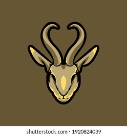 Deer animal head vector logo illustration