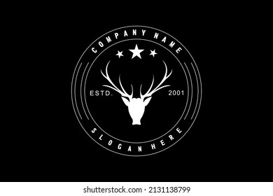 deer animal hunt logo national park design husbandry