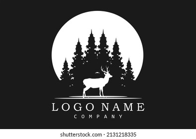 deer animal hunt logo national park design husbandry