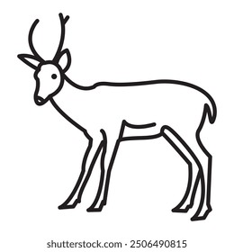 Deer animal icon Black line art vector logo