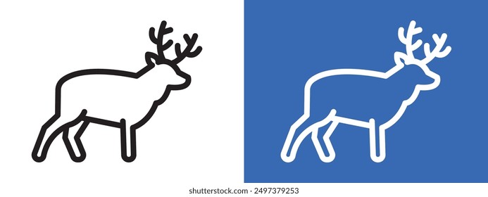 Deer animal icon logo sign set vector outline