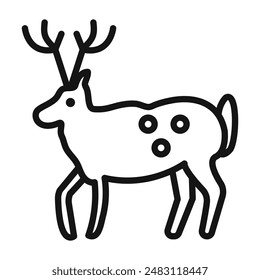 Deer animal icon mark in filled style