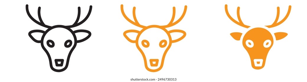 Deer Animal Icon Set Wildlife Illustrations for Nature and Environmental Projects
