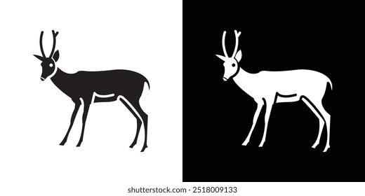 Deer animal icon Vector flat thin line illustration