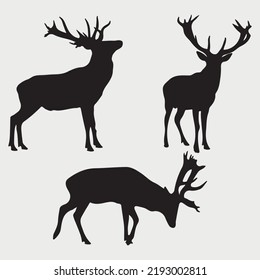 Deer Animal Isolated Silhouette Vector Illustration