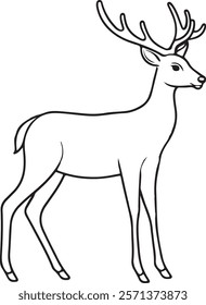 A deer animal Line Art