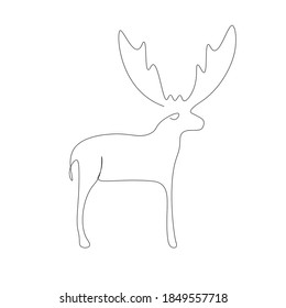 Deer animal line draw vector illustration