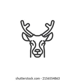 Icono de línea animal de ciervo. signo de estilo lineal para concepto móvil y diseño web. Icono vectorial de contorno de ciervo de cuernos. Símbolo, ilustración del logotipo. Gráficos vectoriales