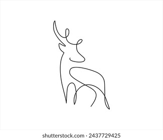 deer animal lines art canary logo vector symbol icon design graphic illustration deer one line art minimalist logo design vector icon