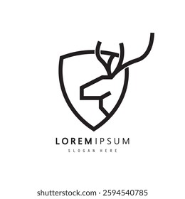 Deer animal logo design illustration.