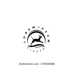 Deer animal logo design silhouette